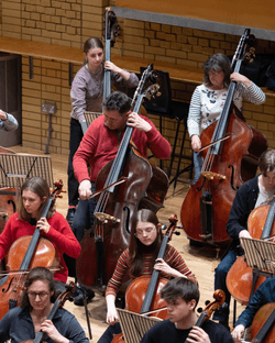CBSO musicians playing amongst Youth Orchestra musicians