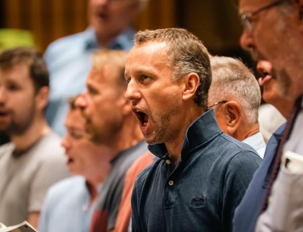 Photograph of a man singing