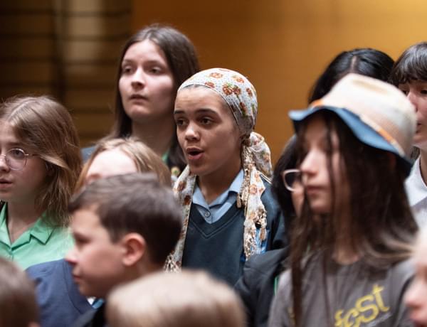 Photograph of teenage girls singing in the CBSO Youth Chorus