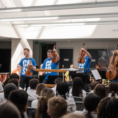 Photograph of musicians receiving applause at the Shireland CBSO Academy
