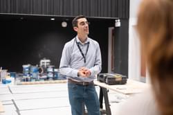 Photograph of Dave Green, Shireland CBSO Academy, giving a tour of the school