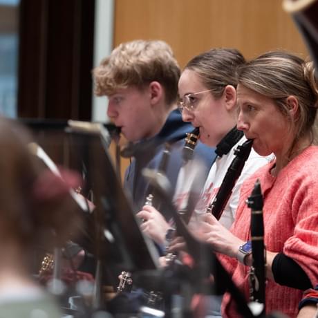 three clarinettists playing