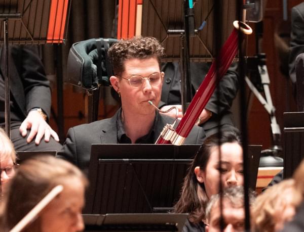 Nikolaj Henriques playing the bassoon with the CBSO
